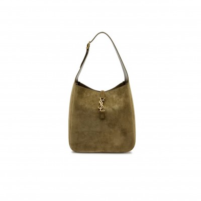 YSL LE 5 À 7 SUEDE HOBO BAG IN OLIVE (30*31*13cm) 